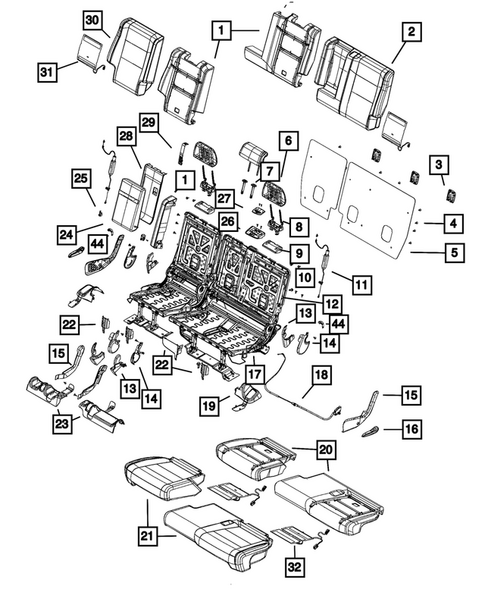 Rear Seats - Second Row for 2014 Jeep Grand Cherokee #1