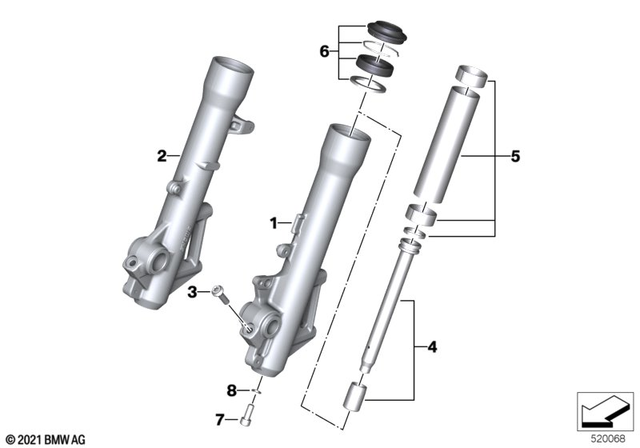 7129907381 - Front Axle, Front Suspension: Fillister-Head Screw - M8X30-8.8-ZNNIV for BMW-Motorrad Image