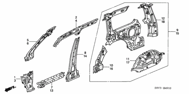 Inner Panel for 2004 Honda Pilot #0