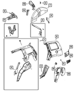 68001965AA - Body Sheet Metal Except Doors: Quarter Inner Panel, Left for Mopar Image