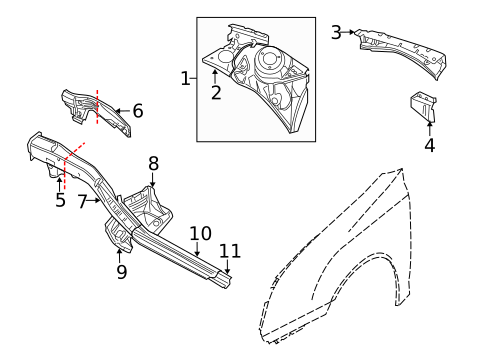 Structural Components & Rails for 2007 Saab 9-3 #0
