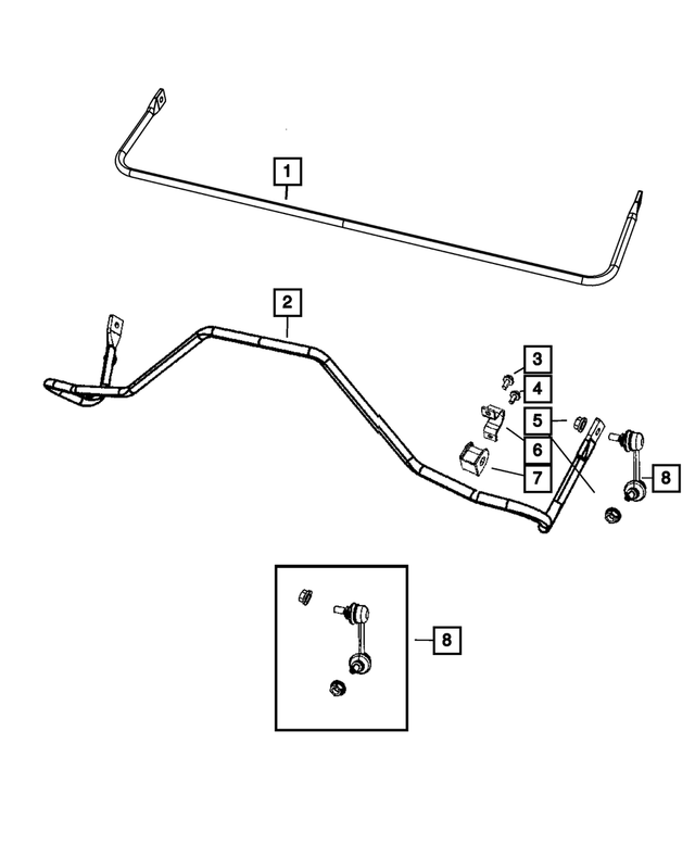 5105887AA - Rear Suspension: Rear Suspension Stabilizer Bar for Mopar Image image