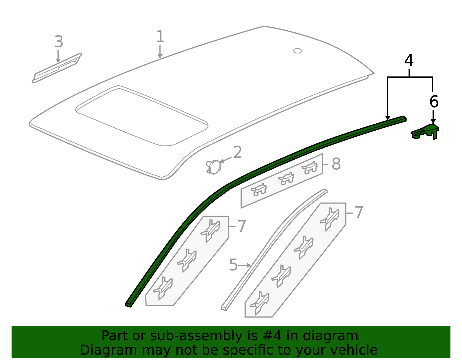 2012-2016 Honda CR-V Roof Drip Molding 73163-T0A-003 | Honda Factory Parts