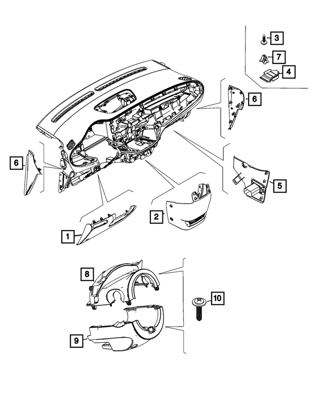 7TM78LXHAA - : Steering Column Opening Cover for Mopar Image