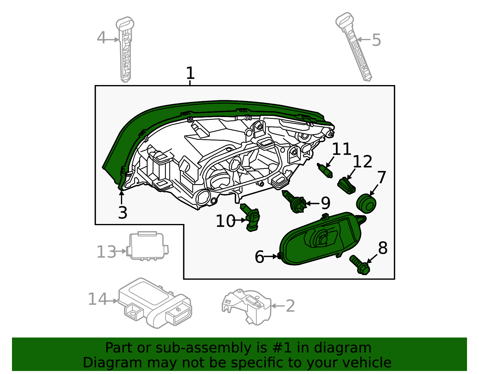 Genuine Headlight Assembly for 2011-2013 Volvo S60 | Part# 31420678 ...