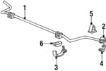 22536401 - Suspension: Stabilizer Bar for Buick: Skyhawk, Skylark, Somerset, Somerset Regal | Cadillac: Cimarron | Chevrolet: Beretta, Cavalier, Corsica | Oldsmobile: Calais, Cutlass Calais, Firenza | Pontiac: Grand Am, J2000 Sunbird, Sunbird Image