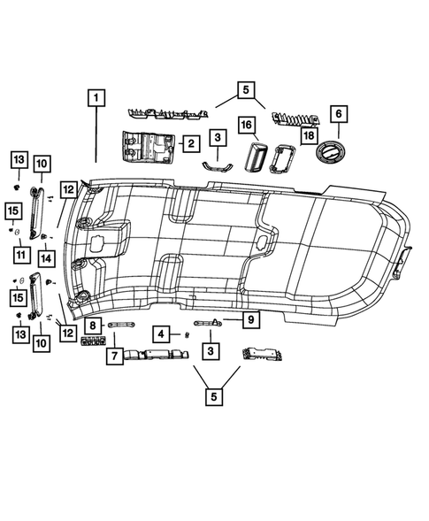 Headliners-Visors-Assist Straps for 2018 Dodge Journey #0