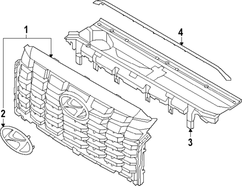 Grille & Components for 2025 Hyundai Palisade #1
