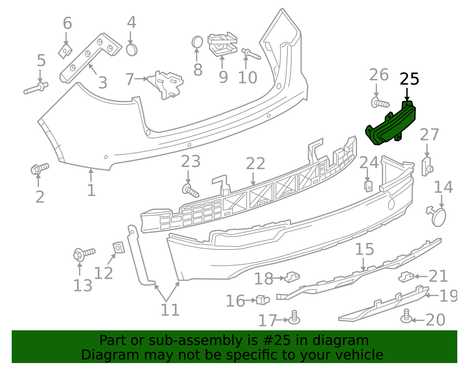 2016-2018 Buick Envision Rear Driver Side Fascia Auxiliary Signal Lamp ...