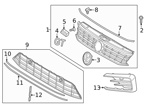 Grille & Components for 2018 Volkswagen Passat #0