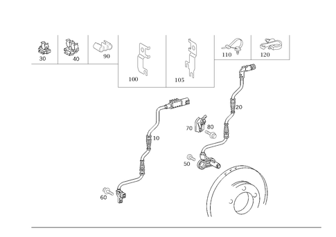 Brake Pad Wear Indicator and Speed Sensor Front Axle for 2003 Mercedes-Benz S55 AMG #0