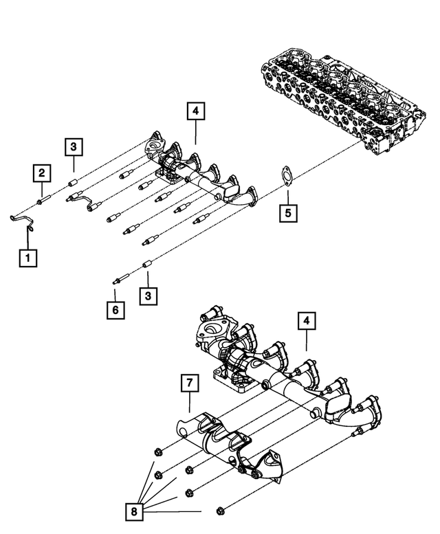 68002432AA - Engine 6.7L Cummins (Diesel): Exhaust Manifold for Mopar Image image
