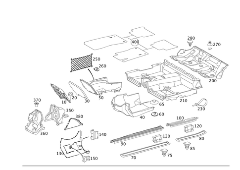 Front Panel Pillar Panelling, Lining on Floor and Footrest for 2006 Mercedes-Benz E320 #0