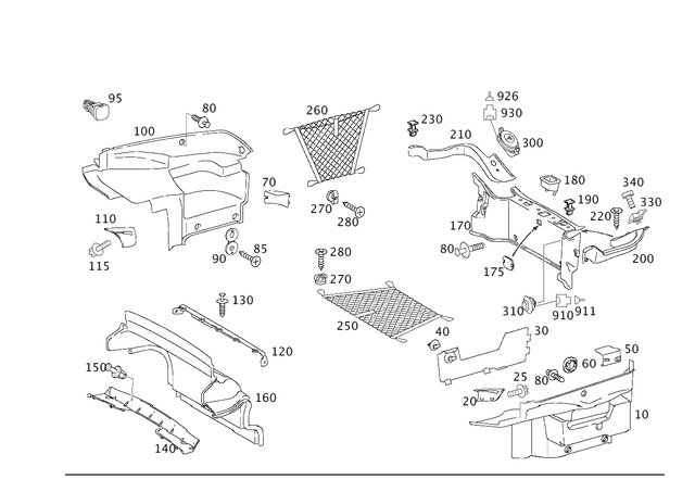 2306902541 - Covering and Lining: Trim for Mercedes-Benz: SL500, SL55 AMG, SL550, SL600, SL63 AMG, SL65 AMG Image image