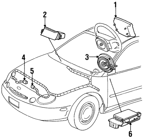 Air Bag Components for 1996 Ford Taurus #0