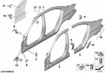 41217284401 - Bodywork: Bracket, Side Panel, Bottom for BMW: 228, 228 xDrive, 228i, 228iX, 230i, 230iX, 320i, 320iX, 328d, 328dX, 328i, 328iX, 330e, 330i, 330iX, 335i, 335iX, 340i, 340iX, 428i, 428iX, 430i, 430iX, 435i, 435iX, 440i, 440iX, Hybrid 3, M2, M2 Competition, M2 CS, M2 CS Racing, M235 xDrive, M235i, M235iX, M240i, M240iX, M3, M4, M4 CS, M4 GTS, X1 28i, X1 28iX, X1 M35iX, X2 28i, X2 28iX, X2 M35iX, X3 30 xDrive, X3 M50 xDrive Image image