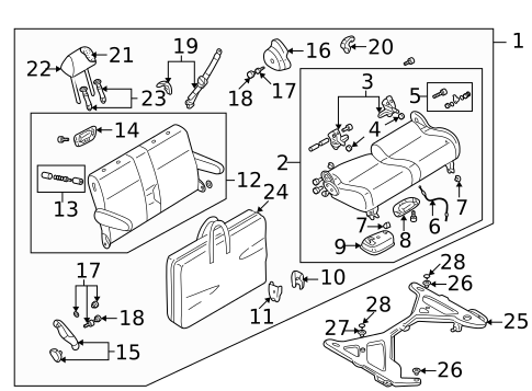 Rear Seat Components for 2004 Audi Allroad Quattro #1