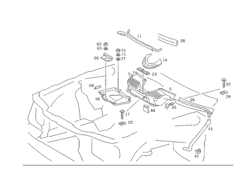 Front Panel Attachment Parts, Battery Frame for 1993 Mercedes-Benz 300E #2
