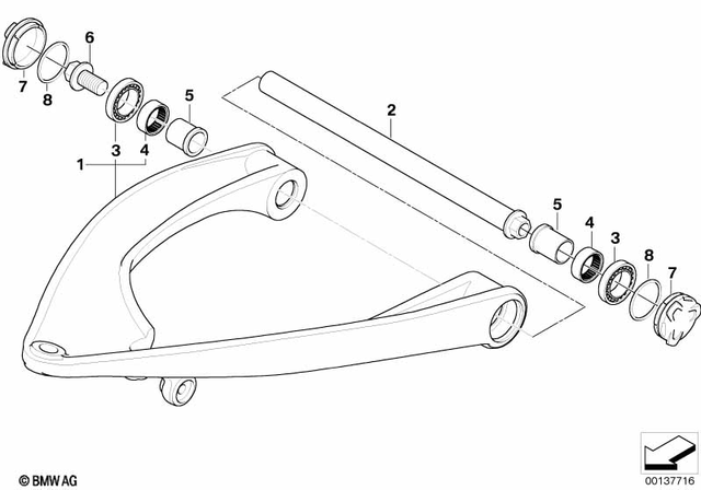 31428526447 - Front Axle, Front Suspension: Axle -  for BMW-Motorrad Image image