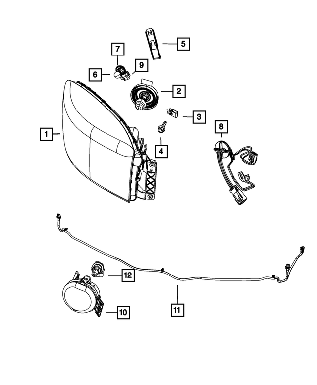 68001485AI - Electrical: Headlamp Park And Turn Lamp, Left for Mopar Image image