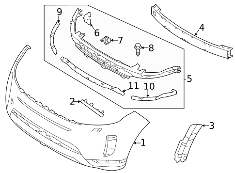Bumper & Components - Front for 2022 Land Rover Range Rover Evoque #1