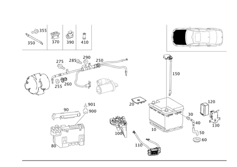 Battery, Starter/Alternator Cable for 2010 Mercedes-Benz S550 #0