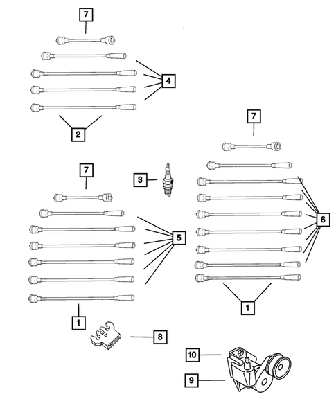 Spark Plugs-Cables-Coils for 2001 Dodge Dakota #0