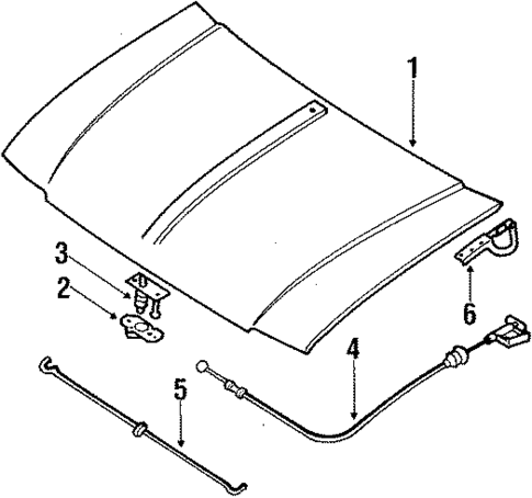 Hood & Components for 1988 Subaru Justy #0