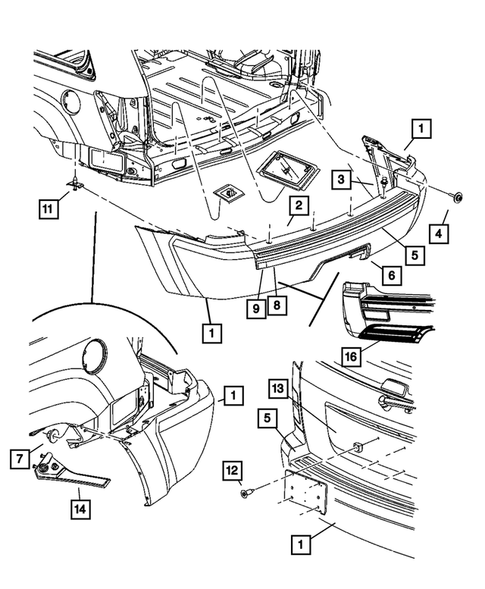 Rear Bumper and Fascia for 2007 Jeep Grand Cherokee #0