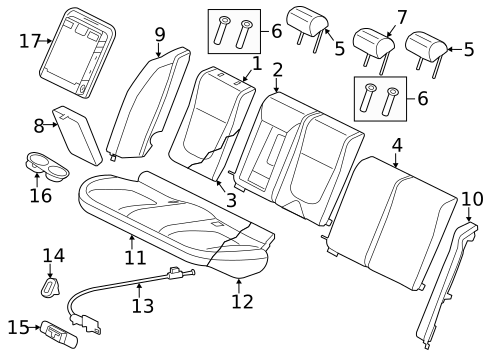 REAR SEAT COMPONENTS for 2017 Jaguar XF #2