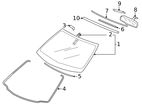 Glass - Windshield for 2010 Honda Accord Crosstour #0