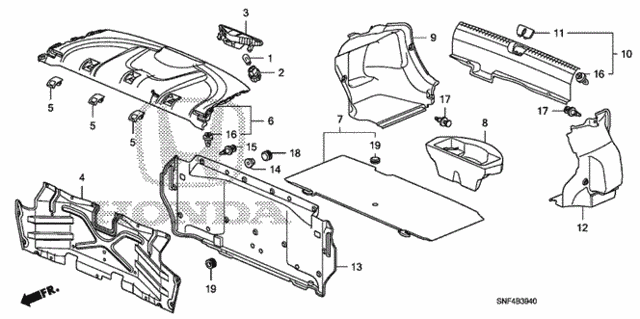 Rear Tray - Trunk Lining for 2006 Honda Civic #0