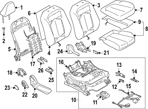 Passenger Seat Components for 2025 Subaru Forester #0