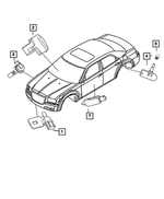 68001743AC - Electrical: Mounting Hardware Kit for Chrysler: 300, Pacifica, PT Cruiser, Sebring, Town &amp; Country | Dodge: Avenger, Caliber, Caravan, Charger, Grand Caravan, Journey, Magnum | Jeep: Commander, Compass, Grand Cherokee, Liberty, Patriot Image