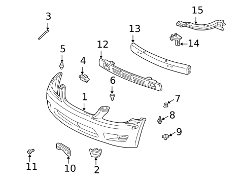Bumper & Components - Front for 2001 Lexus IS300 #0
