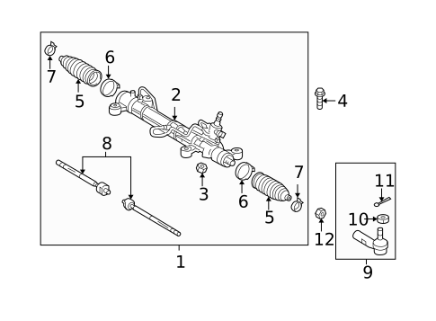 Steering Gear & Linkage for 2007 Toyota Matrix #0