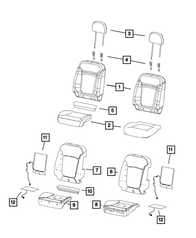 7AD60U00AA - Interior Trim: Front Seat Back Cover, Left for Mopar Image