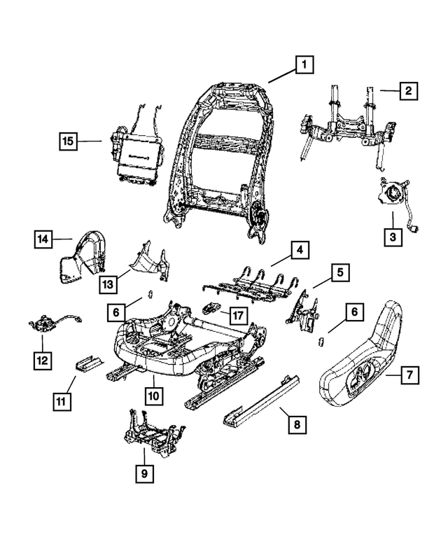 68260534AC - Interior Trim: Front Seat Back Frame for Mopar Image image
