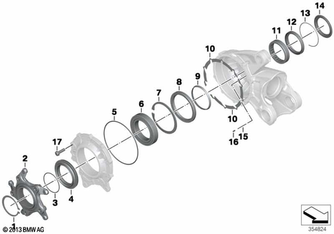Gears with Bearings, Angle Gearbox Rear for 2006 BMW-Motorrad K 1200 S #1