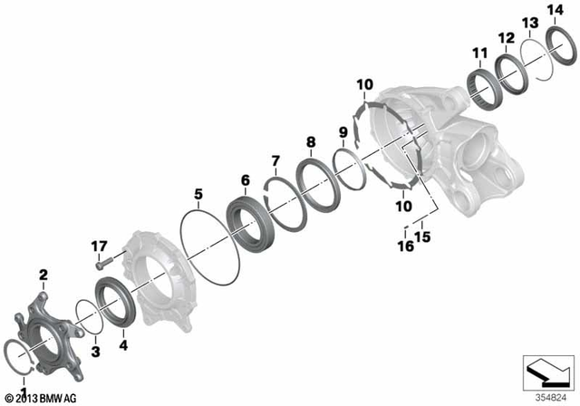 7119905076 - Rear Axle, Rear-Wheel Drive, Suspension: Lock Ring - 62X2 for BMW-Motorrad Image image