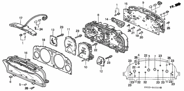 Combination Meter for 1995 Honda Accord #0