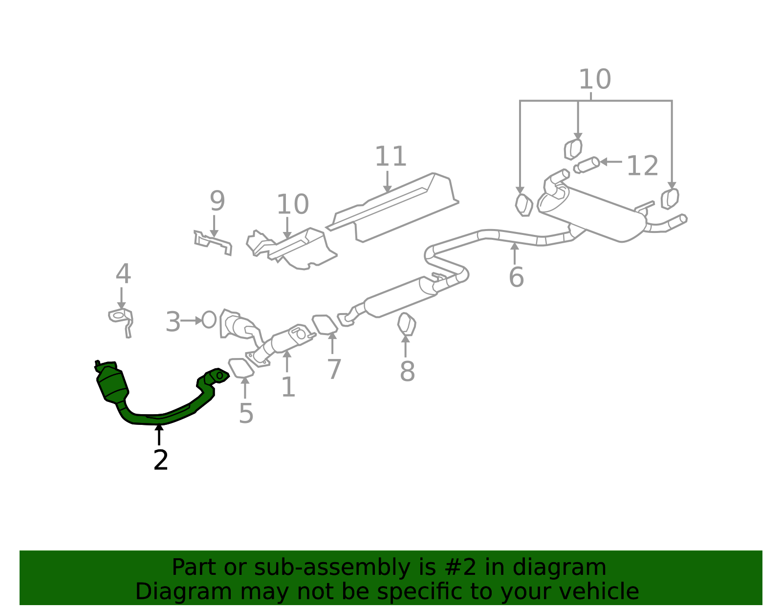 2008-2010 GM 3-Way Catalytic Converter with Pipes, Gasket, and Studs ...