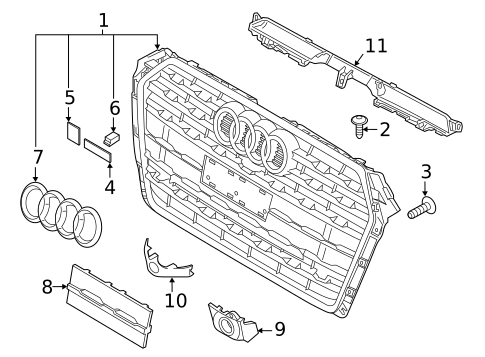 Grille & Components for 2018 Audi S5 #1