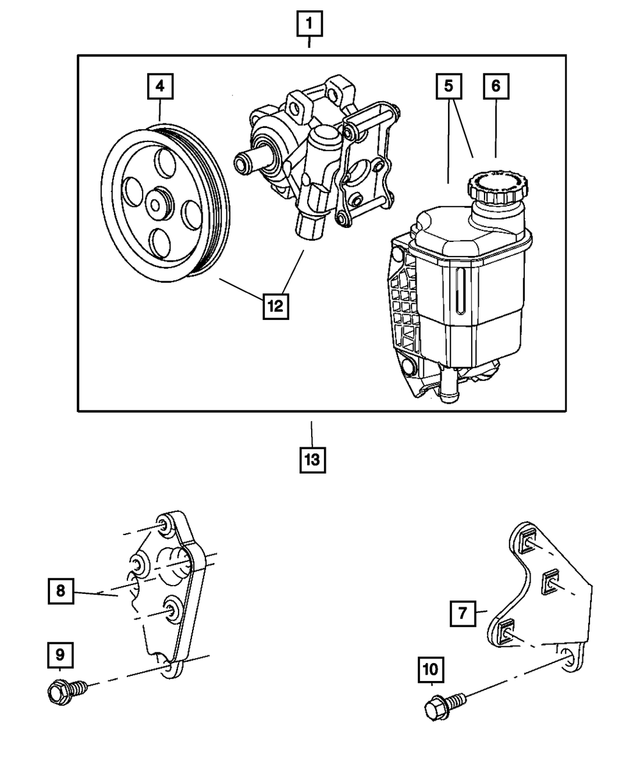 68044144AC - : Power Steering With Pulley Pump Assembly for Mopar Image