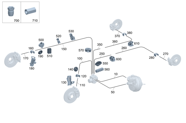 2064203400 - Brake System: Brake Line for Mercedes-Benz: 300C, 300CD, C300, C43 AMG, CLE300, CLE450, CLE53 AMG, E350, GLC300, GLC43 AMG Image image