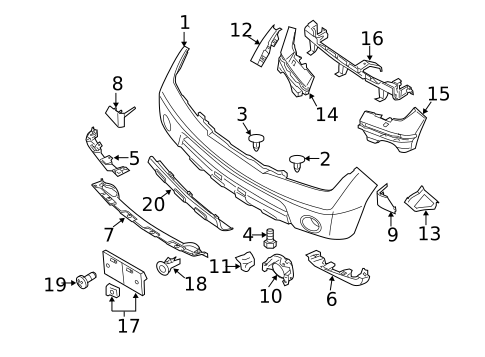 Bumper & Components - Front for 2009 Nissan Pathfinder #0