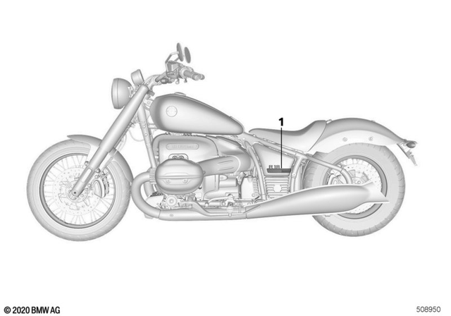 46635A65AD5 - Body Equipment: Inscription, Side Cover, Left - Black for BMW-Motorrad Image