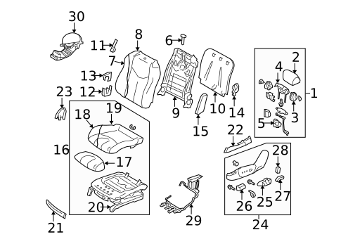 Driver Seat Components for 2010 INFINITI G37 #1