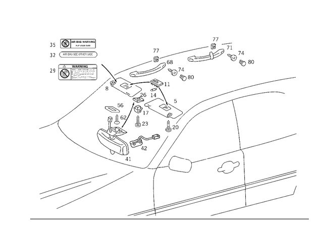 2108100310 - Covering and Lining: Sun Visor for Mercedes-Benz: C230, C280, E420, E430 Image image