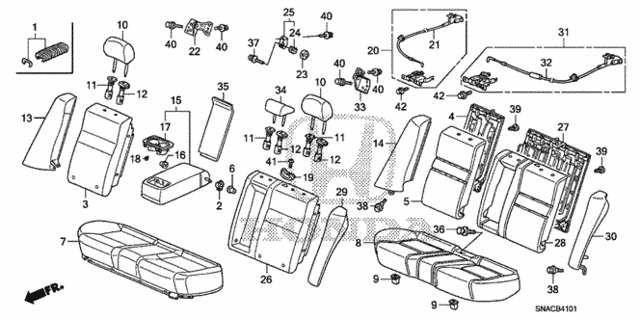 Rear Seat (Fall Down Separately) for 2010 Honda Civic #0